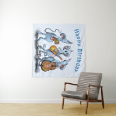 誕生日おもしろいタペストリー幸せミュージカルマウスバンド タペストリー (インサイチュ(横))