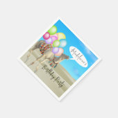 誕生日おもしろいデザートカメルバルーンカラフル スタンダードカクテルナプキン (角)