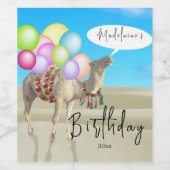 誕生日おもしろいデザートカメルバルーンカラフル ワインラベル (シングルラベル)