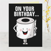 誕生日おもしろいトイレ紙ウンチカード カード (黄色い花)