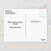 誕生日おもしろいネコパイロット&航空機航空ペット ポストカード (裏面)