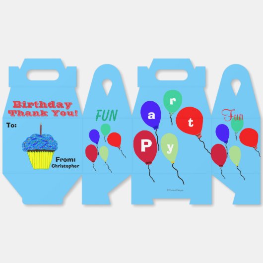 誕生日おもしろいバルーンありがとうお名前 フェイバーボックス (見開き)
