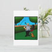 誕生日おもしろいバーベキューパーティの招待状 招待状 (スタンド正面)