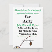 誕生日おもしろいバーベキューパーティの招待状 招待状 (裏面)