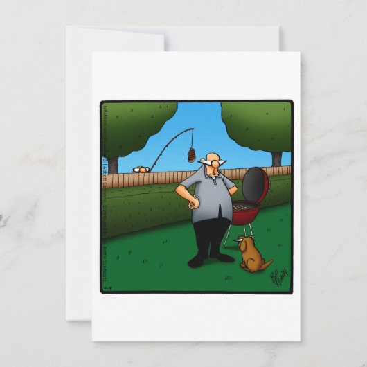 誕生日おもしろいバーベキューパーティの招待状 招待状 (正面)