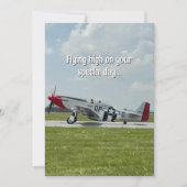 誕生日おもしろいパイロットP-51ムスタン飛行機写真 カード (正面)