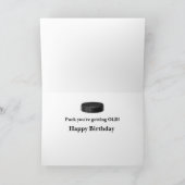 誕生日おもしろいパックあなたはオールドホッケープレーヤー カード (内部)