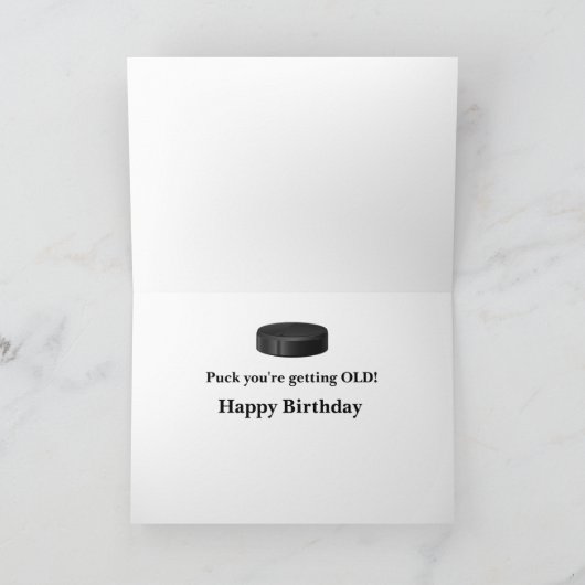 誕生日おもしろいパックあなたはオールドホッケープレーヤー カード (内部)