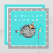 誕生日おもしろいパーティーの招待 招待状 (正面/裏面)