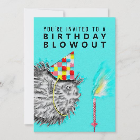 誕生日おもしろいパーティーの招待 招待状 (正面)