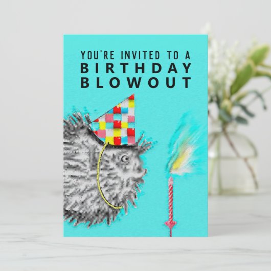 誕生日おもしろいパーティーの招待 招待状 (スタンド正面)