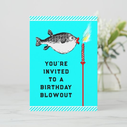誕生日おもしろいパーティーの招待 招待状 (スタンド正面)