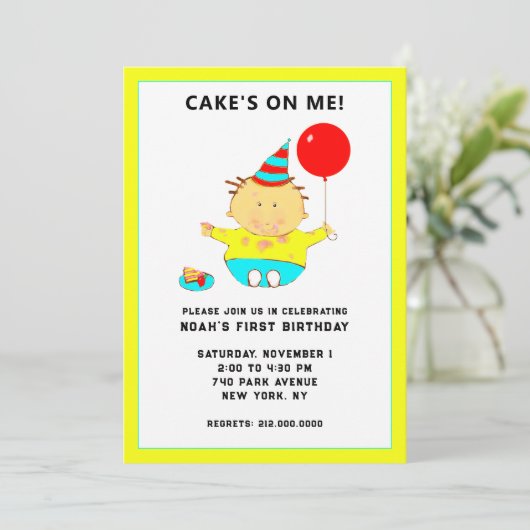 誕生日おもしろいパーティーの招待 招待状 (スタンド正面)