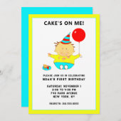 誕生日おもしろいパーティーの招待 招待状 (正面/裏面)