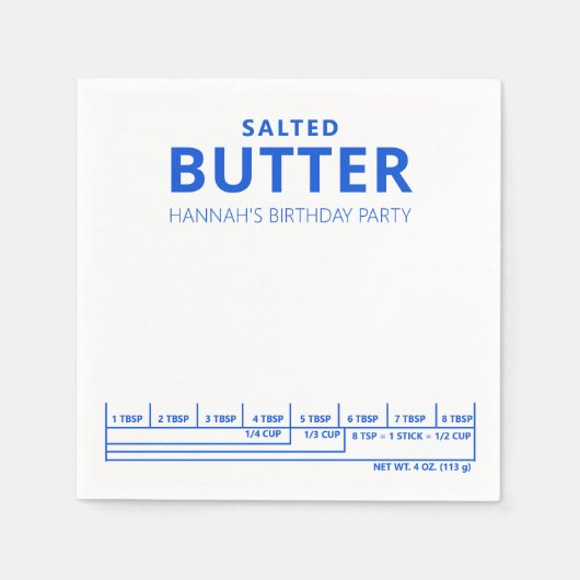 誕生日おもしろいパーティーバターテーマ スタンダードカクテルナプキン (正面)