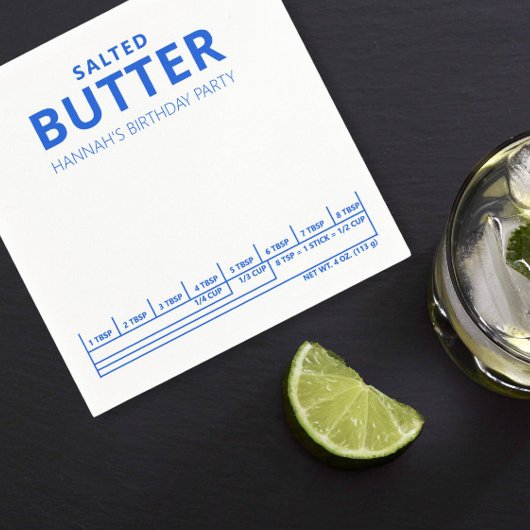 誕生日おもしろいパーティーバターテーマ スタンダードカクテルナプキン