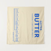 誕生日おもしろいパーティーバターテーマ タペストリー (正面(横))