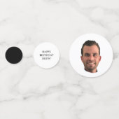 誕生日おもしろいパーティー顔白黒カスタム コンフェッティ (裏面)