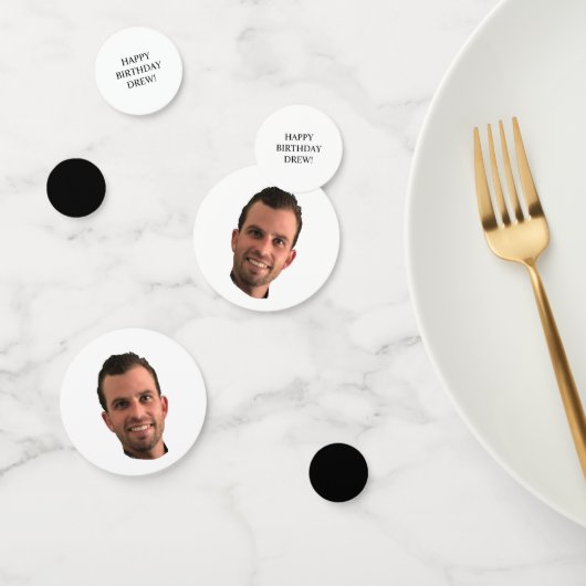 誕生日おもしろいパーティー顔白黒カスタム コンフェッティ (グループ)