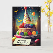 誕生日おもしろいパーティー， 5" x 7"折り畳みグリーティングカード カード (黄色い花)