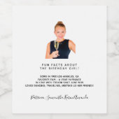 誕生日おもしろいファクト伝記写真ホワイト ワインラベル (シングルラベル)