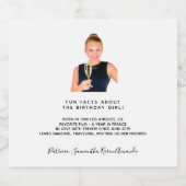 誕生日おもしろいファクト略歴ホワイト写真 スパークリングワインラベル (シングルラベル)