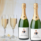 誕生日おもしろいファクト略歴ホワイト写真 スパークリングワインラベル