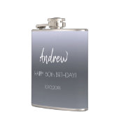 誕生日おもしろいファクトbioおもしろいガイsilver fox写真 フラスク (左)