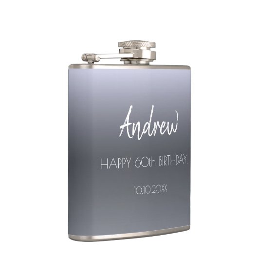 誕生日おもしろいファクトbioおもしろいガイsilver fox写真 フラスク (右)