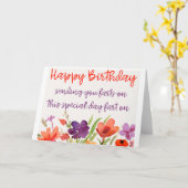 誕生日おもしろいファルト カード (黄色い花)