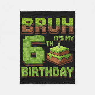 誕生日おもしろいボーイブリュイその私の6誕生日ゲームP フリースブランケット