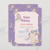 誕生日おもしろいユニコーン エンクロージャーカード (正面/裏面)