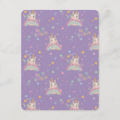 誕生日おもしろいユニコーン エンクロージャーカード (裏面)