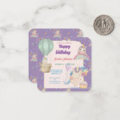 誕生日おもしろいユニコーン ノートカード (正面/裏面インサイチュ)