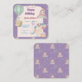 誕生日おもしろいユニコーン ノートカード (正面/裏面)