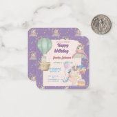 誕生日おもしろいユニコーン ノートカード (正面/裏面インサイチュ)