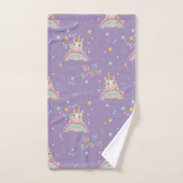 誕生日おもしろいユニコーン ハンドタオル