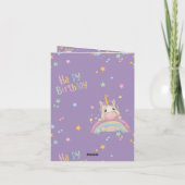 誕生日おもしろいユニコーン 招待状 (裏面)