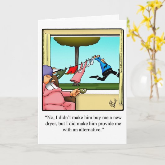 誕生日おもしろいユーモアのカードの夫 カード (黄色い花)