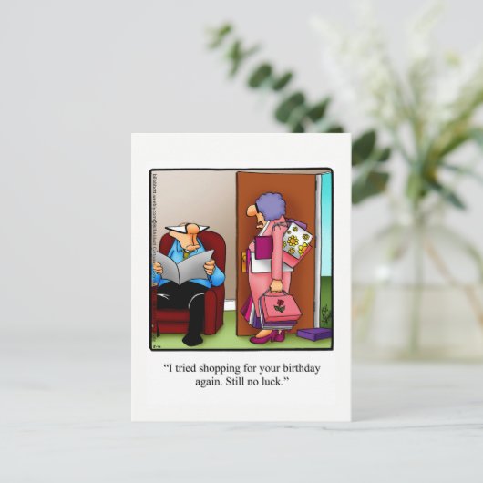 誕生日おもしろいユーモアはがき ポストカード (スタンド正面)