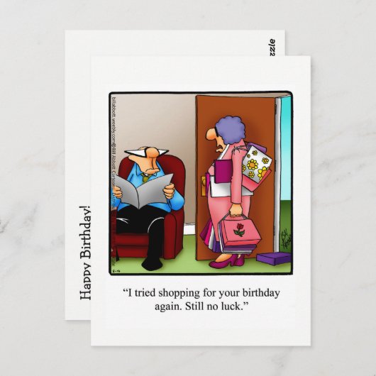 誕生日おもしろいユーモアはがき ポストカード (正面/裏面)