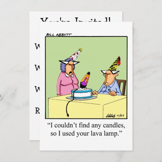 誕生日おもしろいユーモアパーティの招待状 招待状 (正面/裏面)