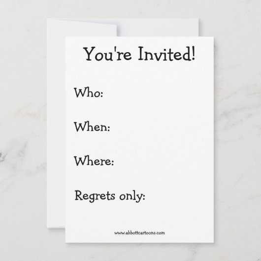 誕生日おもしろいユーモアパーティの招待状 招待状 (裏面)