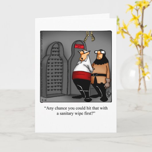 誕生日おもしろいユーモア用グリーティングカード カード (黄色い花)