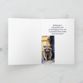 誕生日おもしろいラクーンアフターザケーキキュート動物 カード (内部)