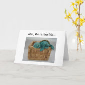 誕生日おもしろいリザード カード (黄色い花)