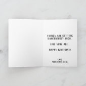 誕生日おもしろいレッドの安全警告標識の場合 サンキューカード (内部)