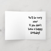 誕生日おもしろいレモン 箔グリーティングカード (内側レイダウン)