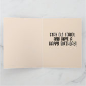 誕生日おもしろい古学校眉毛レトロガールカード サンキューカード (内部)