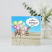 誕生日おもしろい大人のバモダンーカラフルロン 招待状 (スタンド正面)